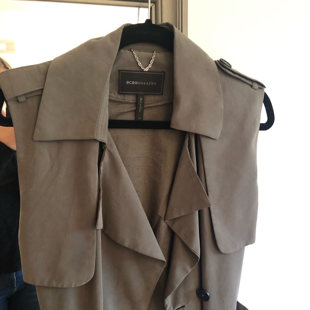 BCBG army green maxi jacket